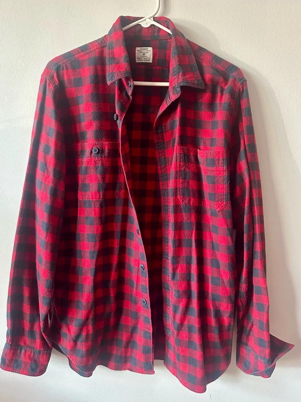 J.Crew Red & Black Buffalo Plaid Flannel Shirt – Size Large